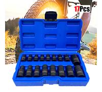 17pc Professional 3/8" 1/2" Drive Impact E-Torx Socket Set E5-E24