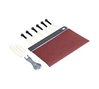 17Pcs Acoustic Guitar Bridge Pin Set, Guitar Nut Guitar Saddle String Nail Nail Lifter Steel Ruler Sandpaper Metal Bone Professional Guitar String Peg Kit with Nut Saddle Ruler