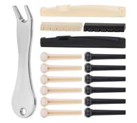 17pcs Acoustic Guitar Pins Acoustic Guitar Bridge Pegs Guitar String Pegs Acoustic Guitar Bridge Saddle Nut Remover Tool Guitar Replacement Parts Acoustic Guitar Bridge Pins Puller Peg Remover