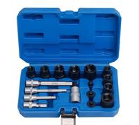 17PCS Brake Caliper Socket Adapter Set For Hex Pentagon Fasteners With Dual 1/2 And 3/8 Square Drive Support