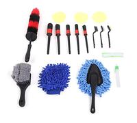 17Pcs Car Detailing Brush Set, Wheel Rim Cleaning Tools, Professional Auto Interior Exterior Scrub Kit with Long Handle Brush, Dusting Brush, Steel Wire Brushes for Car Truck Bike
