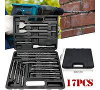 17Pcs Hammer Drill Bits & Chisel Set
