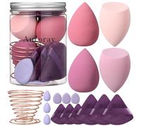 17PCS Makeup Sponge Set for Foundation with 6PCS Powder Puff, 3PCS Mini Makeup Sponges, 3PCS Foundation Mini Make Up Sponge Puff and 1PCS Make Up Sponges Holder