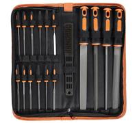 17Pcs Metal File Set High Carbon Steel File Set 12Inch Assorted File Kit Hand & Needle Files Professional Files Tools for Crafts Metal & Wood Work, All in a Large Zipper Storage Case