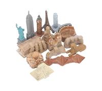 17PCS Mini World Building, Mini Egyptian Figurines Set Around the World City Miniatures Buildings Egyptian Pyramid Kit for School Projects