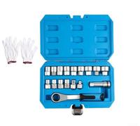 17pcs Pass Through Ratchet Socket Wrench Set, 12-Point for cr-v Steel