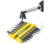 17Pcs S2 Alloy 25mm Steel Magnetic Screwdriver Bits Set in Torx Hex Square Phillips Slotted U-Shaped Y Triangle DIY Hand Tool(A)