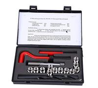 17Pcs Thread Repair Kit, M12x1.25 Threaded Insert, Stainless Steel Tap Wrench with Twisted Drill, High Strength Metric Insertion Tool for Auto Parts and Industrial Equipment