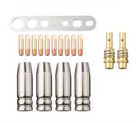 17PCS Welding Torch Consumables 0.8MM Nozzle Tip Holder for 15AK MIG Torch Up to 180A Professional DIY Metal Working Kit