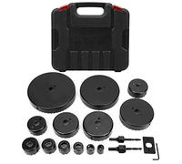 17Pcs Woodworking Hole Saw Kit | High Carbon Steel Punch Drill for Wood/PVC/Plastic | 25mm Depth with Hex Wrench & Mounting Plate | 13 Sizes 19mm - 150mm