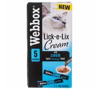 17pk Webbox Lick-e-Lix Cream With Liver Cat Treats - 5 x 10g Sachets