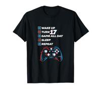 17th Birthday Boys Teen 17 Years Old Gaming Son Girl Gamer T-Shirt