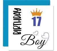 17th Birthday Card for Boys - Birthday Boy - Cards for 17 Year Old Teenage Boy Son Brother Grandson Cousin Friend Nephew, 145mm Bday Greeting Cards Gift