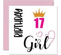 17th Birthday Card for Girls - Birthday Girl - Cards for 17 Year Old Girl Daughter Sister Granddaughter Cousin Friend Niece, 145mm Bday Greeting Cards Gift