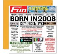 17th Birthday Cards for Boys Girls - Born In 2008 Newspaper - Happy 17 Birthday Card for Son Daughter Cousin Vintage Retro Back In 2008, 145mm Bday Greeting Cards