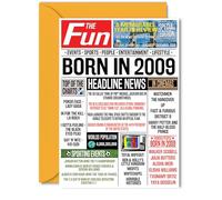 16th Birthday Cards for Girls Boys - Born In 2009 Newspaper - Happy 16 Birthday Card for Daughter Son Cousin Vintage Retro Back In 2009, 5x7 Inch Bday Greeting Cards