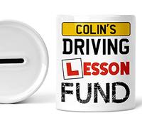 17th Birthday Gift Driving Lesson Fund Personalised Name Piggy Bank Custom Money Box For Him Her Girls Boys Birthdays Gifts Savings Jar Ceramic Keepsake Christmas