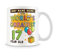 17th Birthday Gift - Personalised Mug/Cup - Add Name - Worlds Greatest Design - Orange