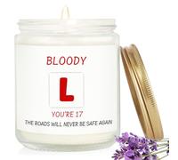 17th Birthday Gifts for Girls Boys 3.5 oz Lavender Scented Candle | Funny learner driver L plate gifts for new drivers, hilarious driving test congratulations present