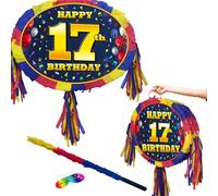 17th birthday pinata with stick - seventeen party game - Big 18 inch