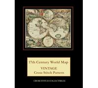 17th Century World Map: Vintage Cross Stitch Pattern