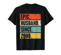 17th Wedding Anniversary For Him - Epic Husband Since 2008 T-Shirt