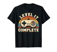 17th Wedding Anniversary for Him Her Retro Level 17 Complete T-Shirt