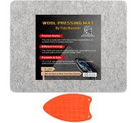 17''x13.5'' Wool Pressing Mat for Quilting, 100% Wool from New Zealand, Portable Felted Wool Ironing Mat with a Silicon Iron Rest Pad