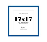 17x17 Blue Picture Frame with Mount for 15x15 Photos, Prints - Modern Square Wall Frame, 1 Pack
