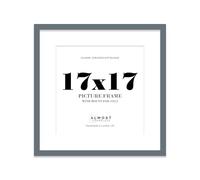 17x17 Grey Picture Frame with Mount for 15x15 Photos, Prints - Modern Square Wall Frame, 1 Pack
