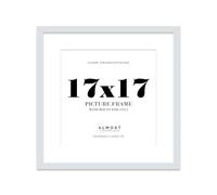 17x17 Light Grey Picture Frame with Mount for 15x15 Photos, Prints - Modern Square Wall Frame, 1 Pack