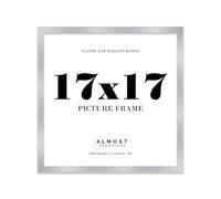 17x17 Silver Picture Frame for Square Photos, Posters, Prints & Artwork, (30.5 x 40.6cm) Wall Display Slim Edge Photo Frame for Home, Office, Gallery Wall, 1 Pack