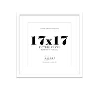 17x17 White Picture Frame with Mount for 15x15 Photos, Prints - Modern Square Wall Frame, 1 Pack