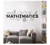 17x44 inch Children Room Mathematics Sign Wall Stickers Math Education Vinyl Decals School Classroom Decoration Motivational Poster Wall Murals YU20 (Black)