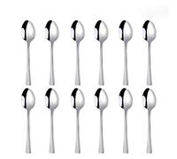 18/0 Stainless Steel Teaspoons, 12 Pieces Silver Cutlery Set Tableware, Buyer Star Flatware for Kitchen