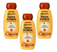 (18,07 €/ L) 3x 250ml Garnier True Treasures Honey Shampoo Der Strengthening
