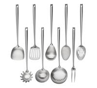 18/10 Stainless Steel Kitchen Utensils Set,9 Pcs Professional All Metal Cooking Utensils Set with Wok Spatula,Soup Ladle,Skimmer,Slotted Spatula Turner,Spaghetti Spoon,Large Spoon(Dishwasher Safe)