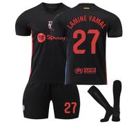 (18(100-110CM)) Comfortable 2425 Barcelona Away LAMINE YAMAL #27 Training Suit With Socks