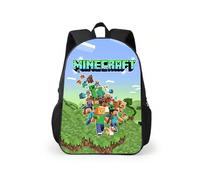 (18, 16 inches) Student Minecraft Novelty Backpack Waterproof Daily Graphic Knapsack Lightweight School Bookbag for Kids