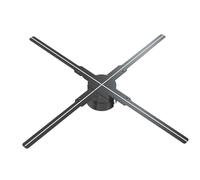 18.1in/46cm 3d Hologram Fan, 528 Led Beads In 4 Fan Blades Holographic Projector By TF Card, App & Remote Control, Halloween Festival Advertising Display