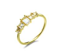 18.1K Gold Rings Chunky, Wedding Band Rings for Women Four Claws Topaz 18.1K Gold Size I 1/2