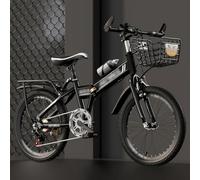 18/20/22/24'' Folding Mountain Bike, 7 Speed Foldable Mountain Bicycle with High Carbon Steel Frame, Folding Student Mountain Bike E,18 inch