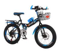 18/20/22/24 Inch Folding Mountain Bike, High Carbon Steel Frame Folding Student Mountain Bike 7 Speed Foldable Mountain Bicycle D,22 inch