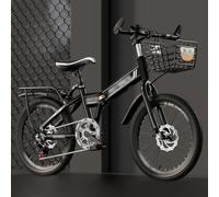 18/20/22/24 Inch Folding Mountain Bike, High Carbon Steel Frame Folding Student Mountain Bike 7 Speed Foldable Mountain Bicycle E,20 inch