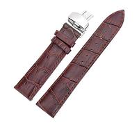 18/20/22/24 mm Business Casual Genuine Calfskin Leather Watch Band Strap Butterfly Buckle Crocodile Pattern Bracelet