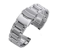 18/20/22/4mm Men Solid Stainless Steel WatchBand fit for Samsung/Seiko/Oris/Citizen/Casio(Silver,22mm)