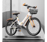 18/20/22-Inch Carbon Steel Folding Bike, Speed-Changing Folding Bike, Ultra-Light Portable Folding Bike for Boys and Girls Aged 8-15, Outdoor Camping Bike A,18inch