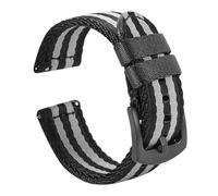 18/20/22mm Smooth Woven Nylon Quick Release Watchband fit for Seiko/Casio(Black grey 2,18mm)