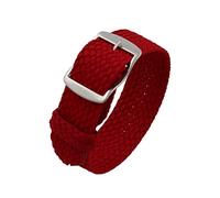 18/20/22mm Vintage Nylon Watchband Replacement One-Piece Wearable and Breathable Watch Strap Watch Accessories, Red (Silver) 20mm