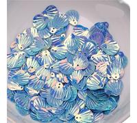 18 * 20mm Shell Shape PVC Bulk Sequined DIY Garment Sewing Supplies Footwear Party Decoration(Blue,50g)